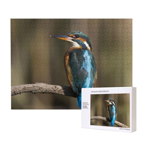 Schnabelspitz-Eisvogel Puzzle für 500 Personen, für Erwachsene und Kinder ab 12 Jahren, anspruchsvolles Puzzle, Puzzlegröße 38 x 52 cm von houhm