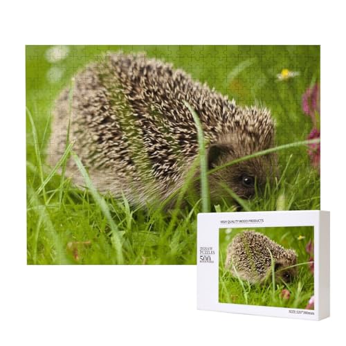 Schnüffelnder Igel Puzzle für 500 Personen, für Erwachsene und Kinder ab 12 Jahren, anspruchsvolles Puzzle, Puzzlegröße 38 x 52 cm von houhm