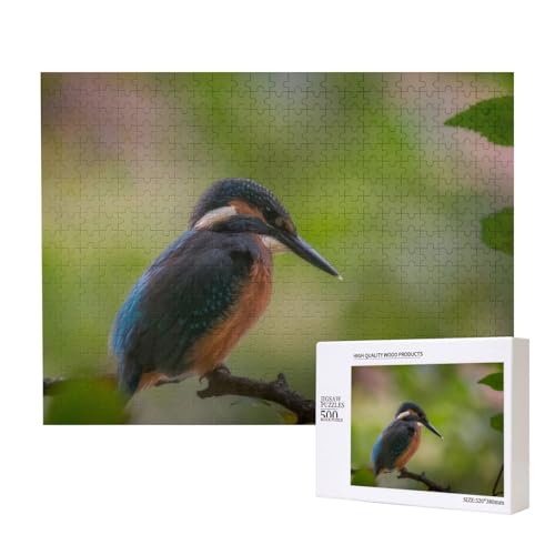 Schöner Eisvogel im Wald Puzzle für 500 Personen, für Erwachsene und Kinder ab 12 Jahren, anspruchsvolles Puzzle, Puzzlegröße 38 x 52 cm von houhm