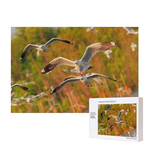 Schwarm - Fliegende Seevögel 300-teiliges Puzzle, Für Kinder ab 9 Jahren Lernspielzeug-300 Teile 28X40cm von houhm