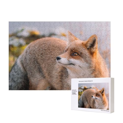 Schwarzer Bartfuchs 300-teiliges Puzzle, Für Kinder ab 9 Jahren Lernspielzeug-300 Teile 28X40cm von houhm