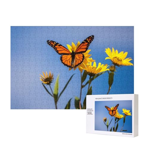 Sonniger Schmetterling 300-teiliges Puzzle, Für Kinder ab 9 Jahren Lernspielzeug-300 Teile 28X40cm von houhm