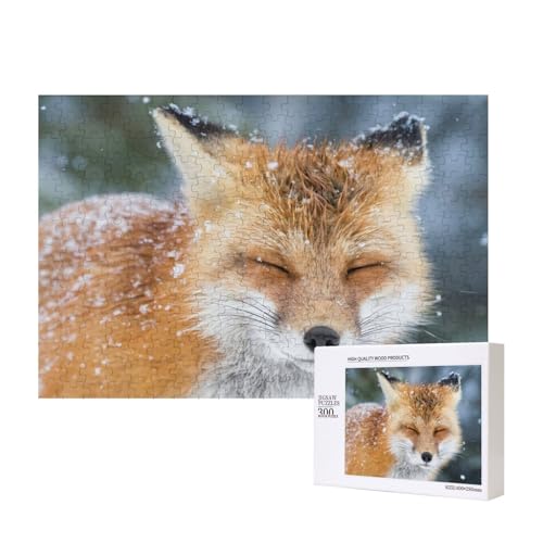 Viel Spaß beim Spielen im Schneefuchs 300-teiliges Puzzle, Für Kinder ab 9 Jahren Lernspielzeug-300 Teile 28X40cm von houhm