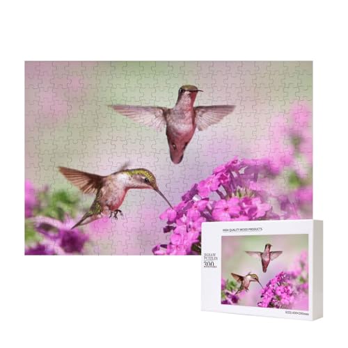 Zwei Kolibris 300-teiliges Puzzle, Für Kinder ab 9 Jahren Lernspielzeug-300 Teile 28X40cm von houhm