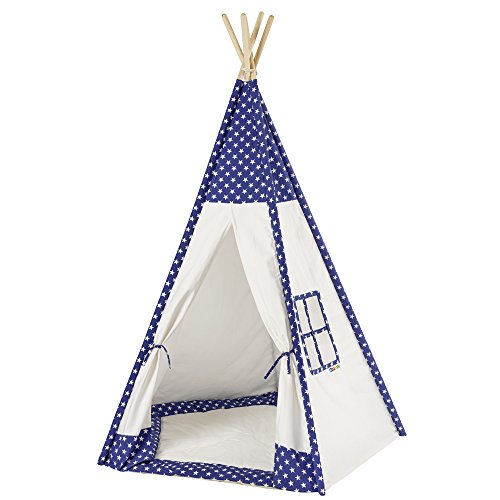 howa Tipi Zelt Sterne weiß/blau incl. Bodenmatte, 185 hoch von howa