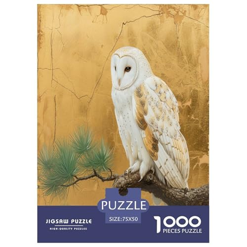 White Eule Puzzle 1000 Teile Erwachsener Kniffel Spaß Für Die Ganze Familie - Abwechslungsreiche 1000 Puzzleteilige Motive Puzzle Erwachsene, Puzzel 1000pcs (75x50cm) von hoynyaly