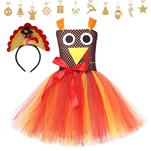 Thanksgiving Tutu-Kleid für Mädchen | Komfortables atmungsaktives Tutu-Kleid,Weiches strapazierfähiges Cosplay Kostüm für Festivalpartys Huiba, c(2-zt), 1 von huiba