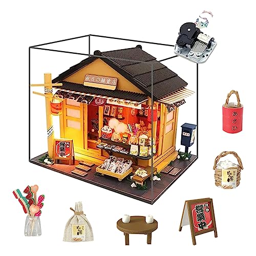 DIY Miniatur Haus Kit mit Staubschutz und Musik, Maßstab 1: 24 japanischer Stil, Shop Modell Miniatur Puppenhaus Home Kits (japanischer Lebensmittelgeschäft) von hvmabeck