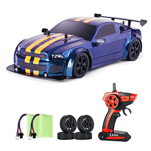 iBlivers Ferngesteuertes Auto, GT RC Drift Auto Fernbedienung im Maßstab 1:14 mit LED-Leuchten, 4WD Spielzeugauto Drift RC Car mit Driftfunktion ab 4,5,6,7,8 + Jahre alte Kindergeschenke von iBlivers