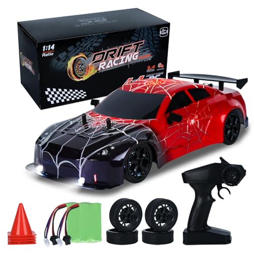 iBlivers Ferngesteuertes Auto, 1:14 Drift Auto Ferngesteuert Monstertruck mit Voll-Proportional-Gashebel 4WD GT RC Drift Cars mit coolem Lichtfahrzeug RC Driften Autos für Jungen Kinder Erwachsene von iBlivers