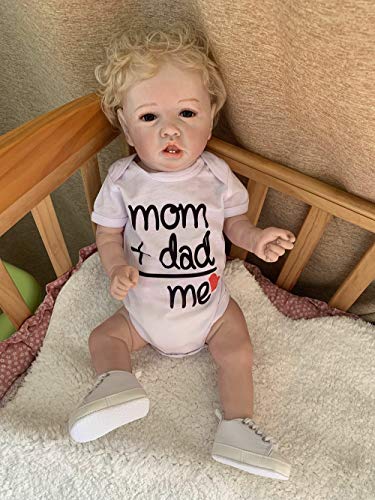 iCradle Reborn Baby Dolls 22 Zoll Zwillinge Babys Lächeln realistische wiedergeborene Babypuppen Weiches Silikon Vinyl Kleinkind Magnetischer Mund Mund öffnen (Girl) von iCradle