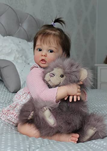 iCradle Reborn Dolls 60cm Wiedergeborene Babypuppen Wiedergeborene Kleinkind Babypuppe Jungen 24 Zoll Realistische Weiche Silikon Neugeborene Puppen Geschenkset für Kinder ab 3 Jahren von iCradle