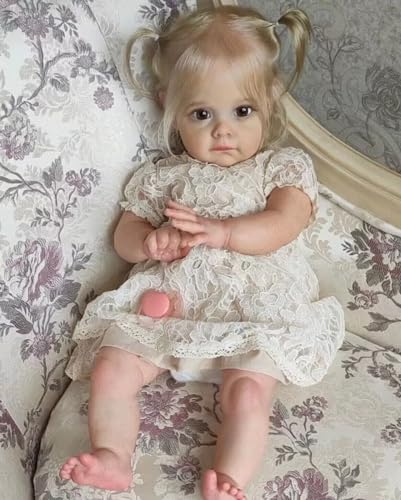 iCradle Reborn Dolls Baby Dolls 60 cm Silikon Baby Dolls Che Look Real Soft Bodied Handmade Spielzeug Reborn Puppen Kinder für Mädchen Geburtstag Giftdler Dolls von iCradle