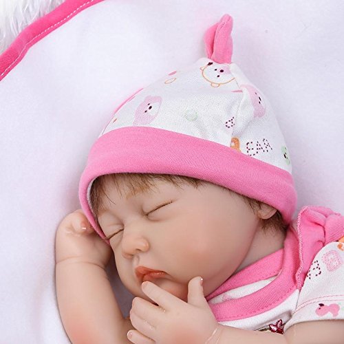 iCradle Schöne 17" 43cm Weiches Silikon Lebensechte Puppen Babys Handgemachtes Vinyl Realistische Reborn Baby Puppe Mädchen Reborn Baby Dolls (Girl) von iCradle