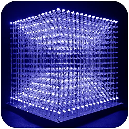 iCubeSmart 3D Led Cube Light Electronics Kit with LED 16x16x16 Electronic Learning Toy for Children and Teenagers Learning Activities Suit (3D16MINI-BLUE-KIT) von iCubeSmart