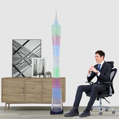 iCubeSmart GZT-64PLUS 1.9 Meter Led Canton Tower Modell DIY Elektronik Kit, LED Würfel Modell Handgemachtes Lötprojekt Kit (GZT-64PLUS-KIT) von iCubeSmart