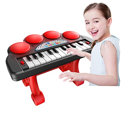iDance MYPIANO 300 - Kinderklavier mit 22 Touch-Tasten, Ständer Inklusive, 3 Hochwertige Klänge, Drum Pads, Klassische Lieder und Orchesterfunktion von iDance