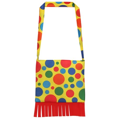 iEFiEL Erwachsene Clown Kostüm Zubehör Bunte Lustig Clown Outfit Clown Top Hose Handschuhe Zirkus Kostüm Fasching Karneval Typ B Tasche One Size von iEFiEL