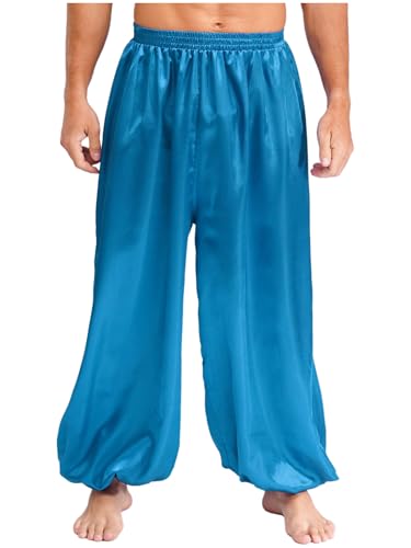 iEFiEL Herren Haremshose Araber Prinz Kostüm Pumphose Satin Baggy Hose Hippie Hose Tanzhose Karneval Fasching Kostüm Hellblau XL iEFiEL Herren Haremshose Araber Prinz Kostüm Pumphose Satin Baggy Hose Hippie Hose Tanzhose Karneval Fasching Kostüm Hellblau XL von iEFiEL
