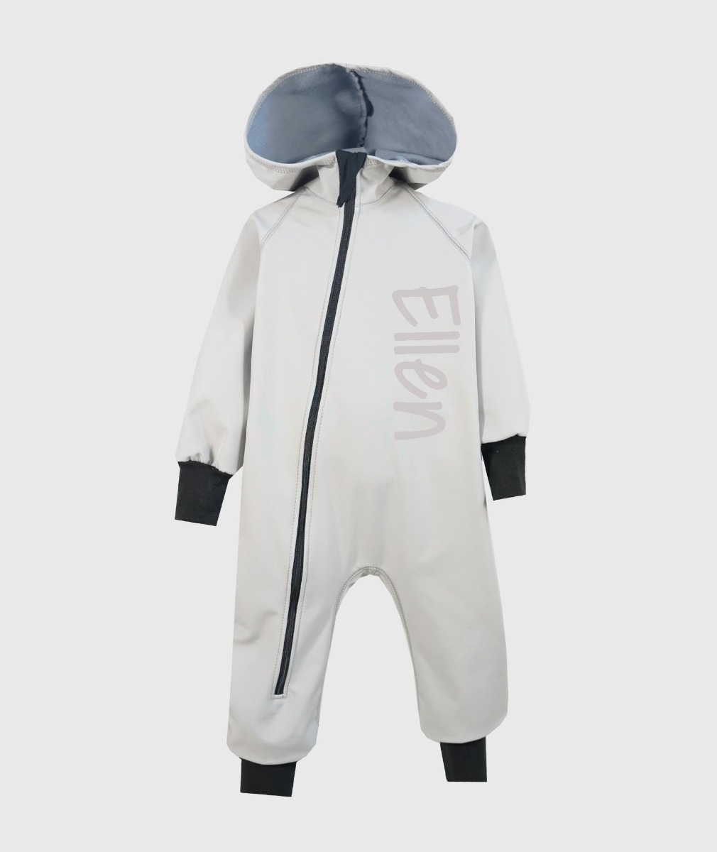 Waterproof Softshell Overall Comfy Ash Grey Jumpsuit von iELM