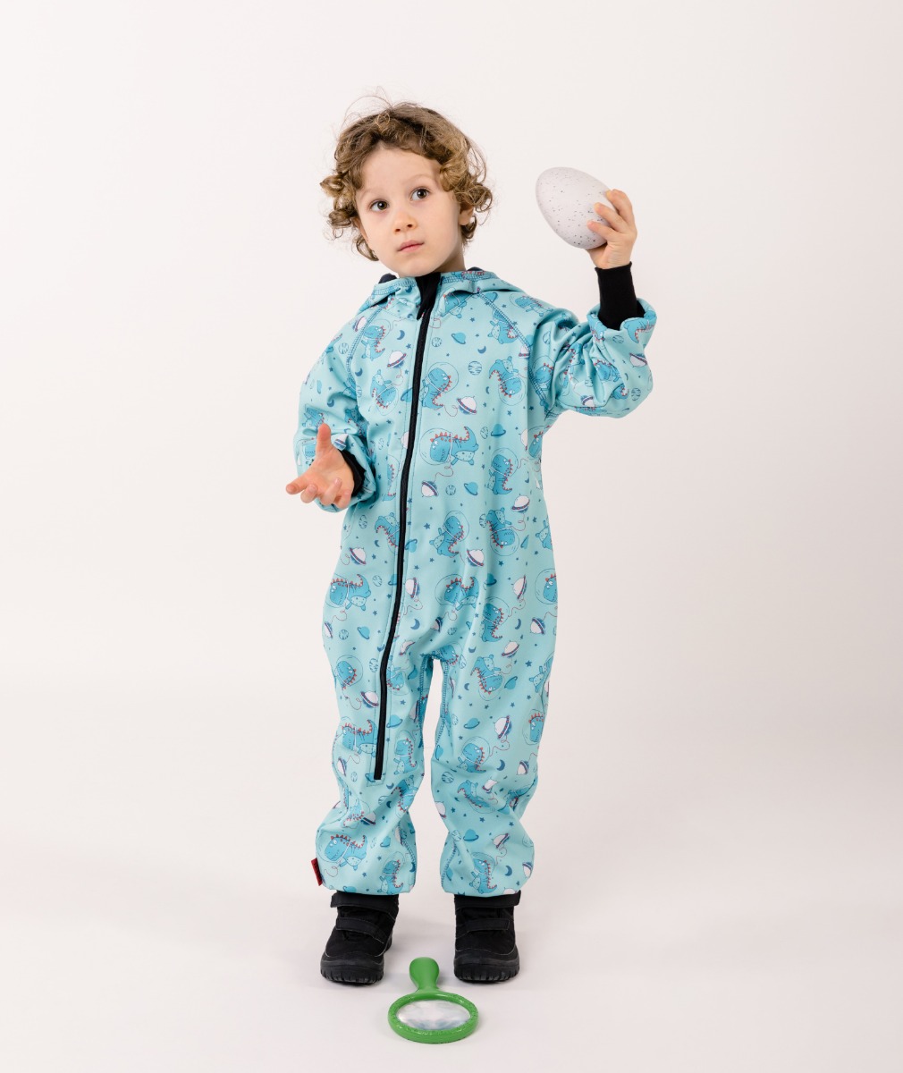 Waterproof Softshell Overall Comfy Space Dino Jumpsuit von iELM