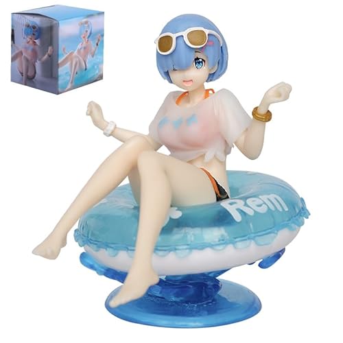 Rem Figur 10cm/3.9in Badeanzug Bikini Ver. PVC Re Zero Starting Life in Another World Anime Figur Geschenkbox Sammelfiguren für Fans von iFii