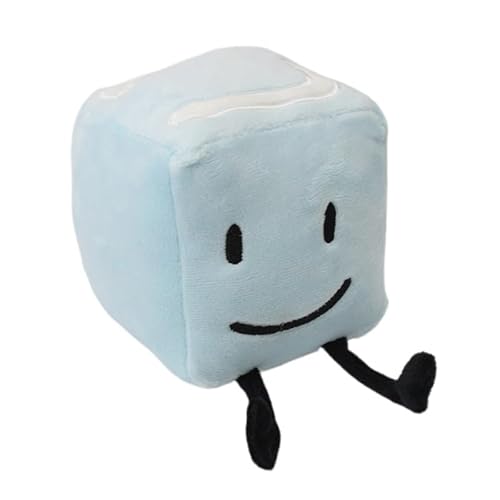 iFii BFDI Plüschtier, Battle for Dream Island Plüschpuppe David/Eiswürfel/Nadel/Bleistift/Schneeball/Schwammig/Dampfig Plüschtiere für Fans (Ice Cube 15cm) von iFii