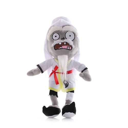 iFii Chinesische Charaktere Zombie-Plüsch, 30 cm, niedliches PVZ-Zombie-Stofftier, Cosplay, chinesisches antikes Kostüm, Pflanzen gegen Zombies, Plüsch-Talisman/Qigong-Zombie, weiche Puppe für Fans von iFii