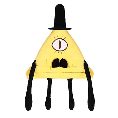 iFii Gravity Waterfalls Plüschtiere Waddles Weiches rosa Schweinchen Plüschtier Lila Dreieck Puppe Gelbe Bill Plüschpuppe Geburtstagsgeschenk für Kinder (Bill Cipher 28 cm) von iFii