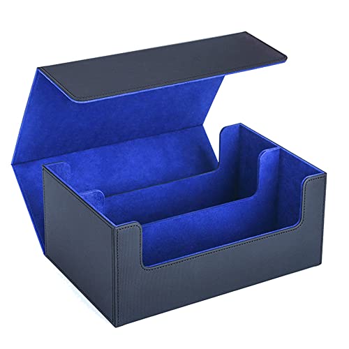 iFutniew Multifunktions-Kartenbox Tragbares Kartenetui Organizer Aufbewahrungsbox Top Side-Loading Deck Case Game Cards Hobbies, Schwarz+Blau von iFutniew