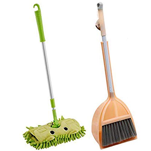 iFutniew Reinigungswerkzeuge für Kinder, 3-teilig, kleiner Mop, kleiner Besen, kleine Kehrschaufel, kleines Haushaltshelfer-Set (3 Stück) von iFutniew