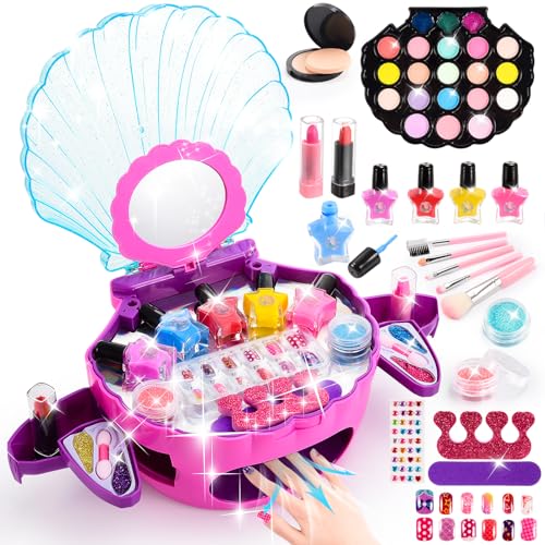 Kinder-Make-up-Set für Mädchen - Nagellack und Spielzeug für 5-11 Jahre - Geburtstagsgeschenk für 4-12 Jährige Kinder-Make-up-Set für Mädchen - Nagellack und Spielzeug für 5-11 Jahre - Geburtstagsgeschenk für 4-12 Jährige von iKidiki