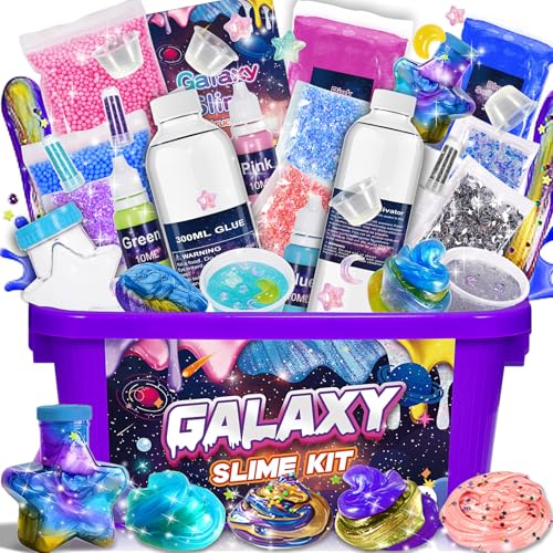 iKidiki Galaxy Slime Set Mädchen Junge 6-12 Jahre, Kinder Spielzeug ab 6-12 Jahre Jungen Geburtstagsgeschenk für Mädchen von iKidiki