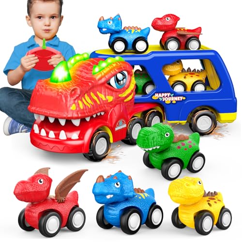 iKidiki Kinderspielzeug ab 1 2 3 4 5 6 Jahre, Dinosaurier Spielzeug Geschenk 1-6 Jahre Junge Ferngesteuertes Auto ab 1-6 Jahre LKW Spielzeug ab 1-6 Jahre Geburtstagsgeschenk 1-6 Jahre Junge von iKidiki