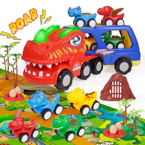 iKidiki Kinderspielzeug ab 1 2 3 4 5 6 Jahre, Dinosaurier Spielzeug Geschenk 1-6 Jahre Junge Ferngesteuertes Auto ab 1-6 Jahre LKW Spielzeug ab 1-6 Jahre Geburtstagsgeschenk 1-6 Jahre Junge von iKidiki