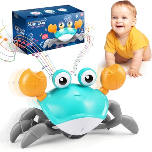 iKidiki Krabbe Baby Spielzeug, Kinderspielzeug Junge Mädchen Baby Geschenk Junge Mädchen (Deep Blue) von iKidiki