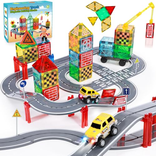 iKidiki Magnetische Bausteine – 75 Pcs Ingenieurwesen Rennwagen-Bausatz, Spielzeug ab 2 3 4 5 6 Jahre Junge Mädchen STEM Magnetspiel Montessori Spielzeug ab 2-6 Geschenk für Kinder iKidiki Magnetische Bausteine – 75 Pcs Ingenieurwesen Rennwagen-Bausatz, Spielzeug ab 2 3 4 5 6 Jahre Junge Mädchen STEM Magnetspiel Montessori Spielzeug ab 2-6 Geschenk für Kinder von iKidiki