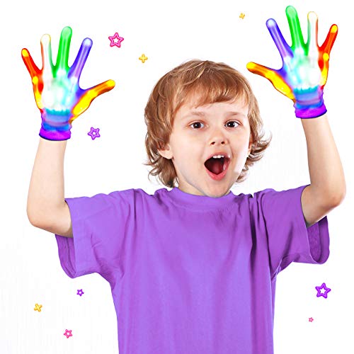 iKidiki Party Gadgets Led Handschuhe, Kleine Geschenke für Kinder Spielsachen Spielzeug ab 3 4 5 6 7Jahre Junge Mädchen Wundertüte Kinder Party zubehör Halloween Deko Mitgebsel Kindergeburtstag von iKidiki