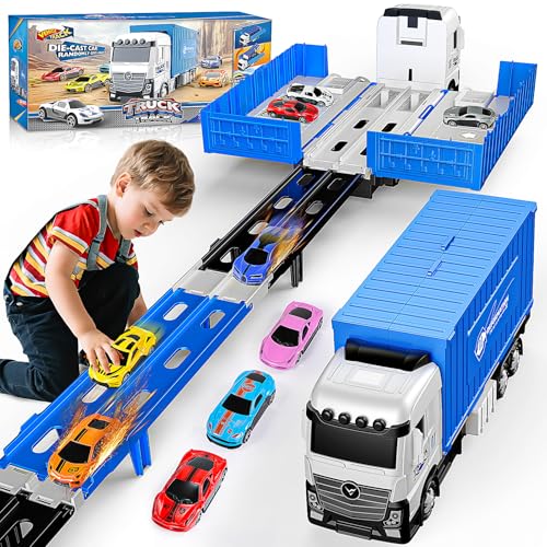 iKidiki Auto Kinderspielzeug ab 2 3 4 5 6 Jahre, Transporter Cars Spielzeug ab 2 3 4 5 6 Jahre LKW Spielzeug Geschenk Junge 2-6 Jahre, 156cm Rennbahn Truck Spielzeugauto mit 8 Rennautos iKidiki Auto Kinderspielzeug ab 2 3 4 5 6 Jahre, Transporter Cars Spielzeug ab 2 3 4 5 6 Jahre LKW Spielzeug Geschenk Junge 2-6 Jahre, 156cm Rennbahn Truck Spielzeugauto mit 8 Rennautos von iKidiki