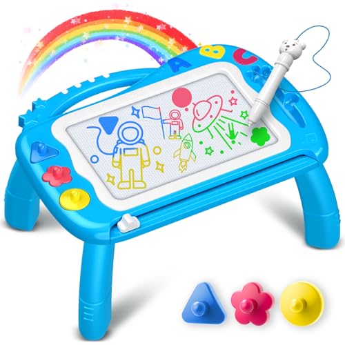 Zaubertafel,Spielzeug ab 2 3 Jahre Junge Magnetische Maltafel Geschenk Junge 1-3 Jahre Magnettafel Kinder Kinderspielzeug ab 2 3 Jahre Einschulung Geschenk Junge Weihnachten (blau) von iKidiki