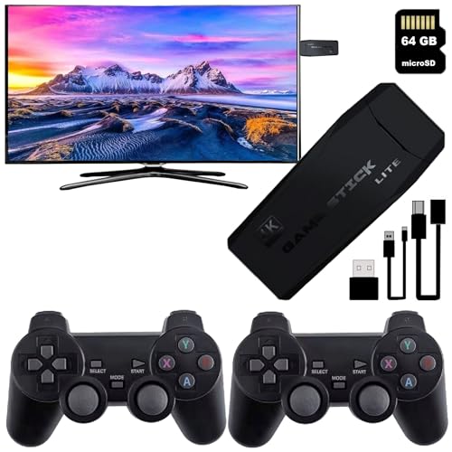 iLogic Retro Konsole Spielkonsole TV Game Stick mit 2 Gamepads Bluetooth Wireless Plug und Play 64GB HDMI 4K - 21000+ Spielen Spielekonsole Retro Gaming von iLogic