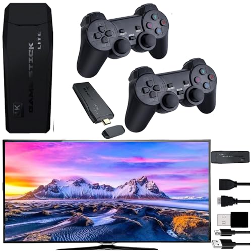 iLogic Spielkonsole Retro Konsole TV Game Stick 64GB HDMI 4K - 21000+ Spielen mit 2 Gamepads Bluetooth Wireless Plug und Play Spielekonsole Retro Gaming von iLogic