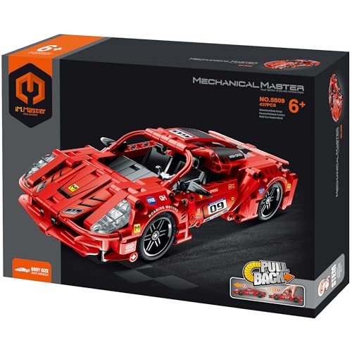 iM.Master STEM Academy: Mechanical Master - Super Car - Red 437pcs - Brick Model Vehicle, Building Blocks Activity Set, Pull Back Engine Sportwagen von iM.Master STEM Academy