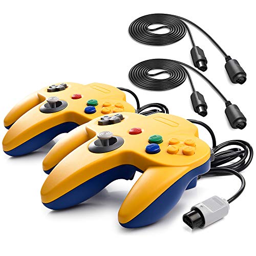 miadore 2 Set Retro 64-Bit N64 Controller Gamepad Joystick für N64 Konsole N 64 System und 6ft / 1.8m N64 Verlängerungskabel Kabel für N64 Controller 64 Spielekonsole von miadore