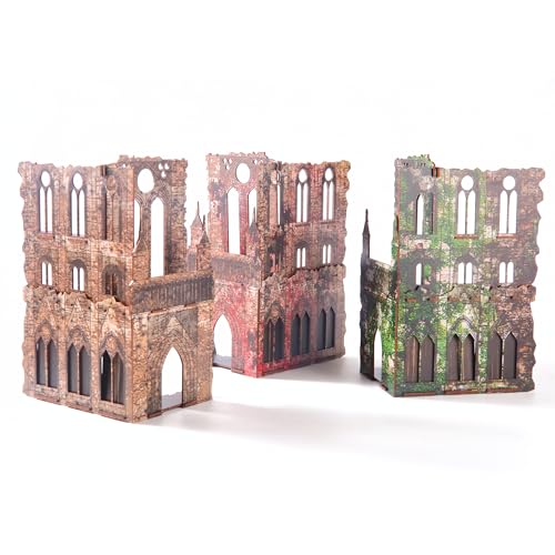 Epic Ruins Terrain-Set für WH40K DND Pathfinder, 28 mm, Miniatur-Kriegsspiel, modulares Zubehör, TTRPG, Kampflandschaft, bemalte Gebäude für Tabletop Wargaming Battlezone Creation Kit für Warhammer von iPEAU