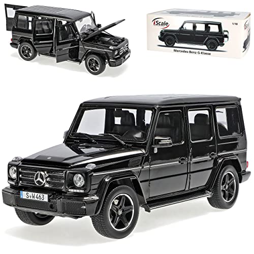 iScale Mercedes-Benz G-Klasse W463 Schwarz Ab Modellpflege 2015 1/18 Kyosho Modell Auto mit individiuellem Wunschkennzeichen von IScale