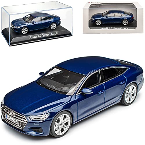 A*U*D*I A7 Sportback C8 Limousine Dunkel Blau 2. Generation Ab 2018 1/43 Kyosho i-Scale Modell Auto mit individiuellem Wunschkennzeichen von Iscale