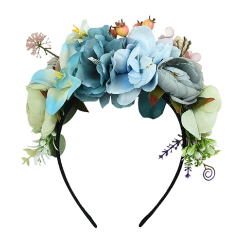 iSpchen,Haarschmuck Rote Super Feenhaftes Temperament Blumenkrone Handgefertigter Kopfschmuck für Frauen,Blau von iSpchen