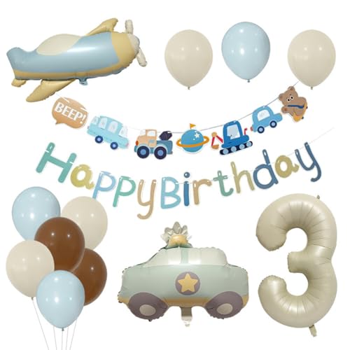 iSpchen,Party Dekorationen Matte Serie Flugzeug Auto Folienballons Urlaubsdekoration für Baby Geburtstag Cartoon Tierformen #03 von iSpchen