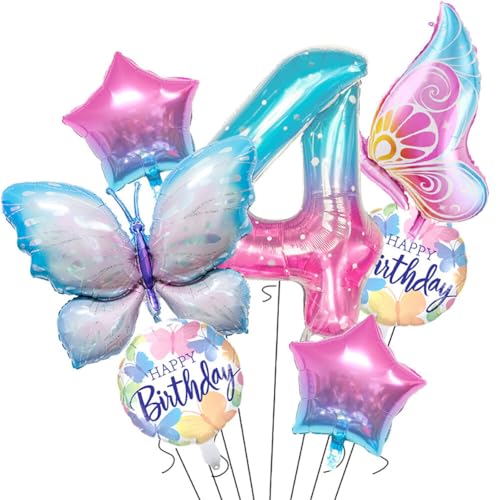 iSpchen,Fantasie Bunte Eis Schmetterling Luftballons, Sternenhimmel Digitale Aluminiumfolie, Party Dekoration, Geburtstag, Babyparty, Gemischte Farben #04 von iSpchen